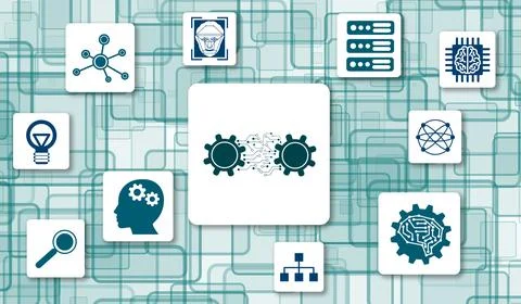 Concept of machine learning Illustrazione stock