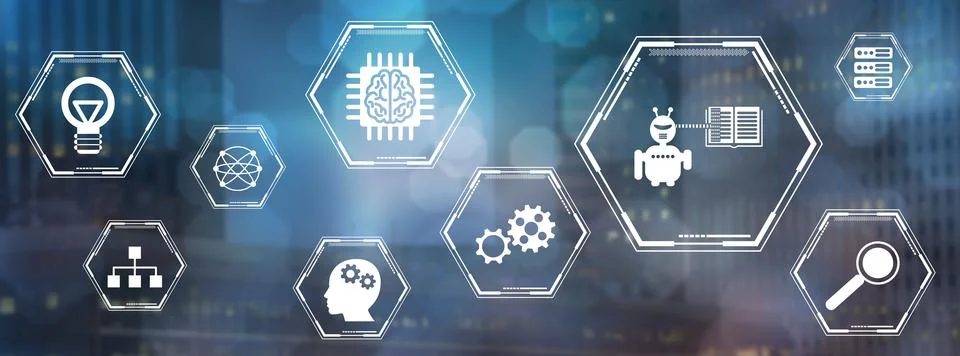 Concept of machine learning Stock Illustration