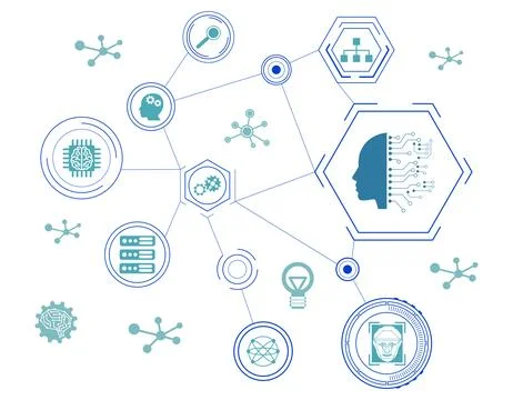 Concept of machine learning Stock Illustration