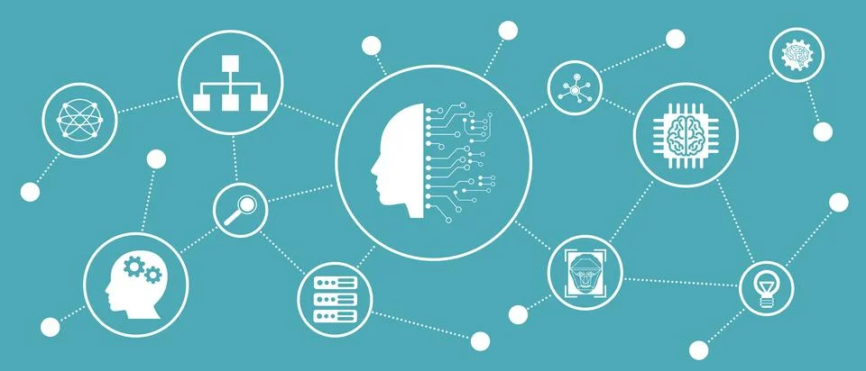 Concept of machine learning 스톡 일러스트