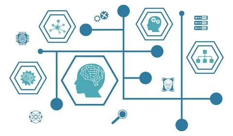 Concept of machine learning Stock Illustration