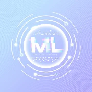 The Concept of Machine Learning ML on a bright background イラスト素材