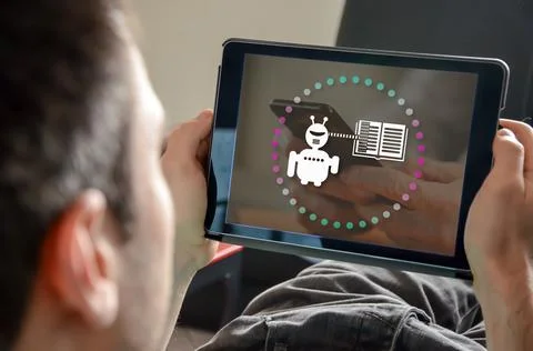 Concept of machine learning Stock Photos