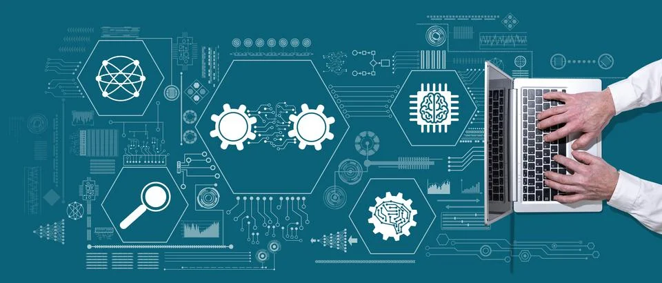Concept of machine learning Фото
