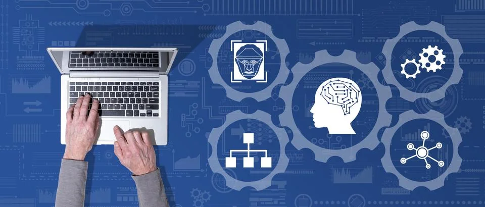 Concept of machine learning Stock Photos