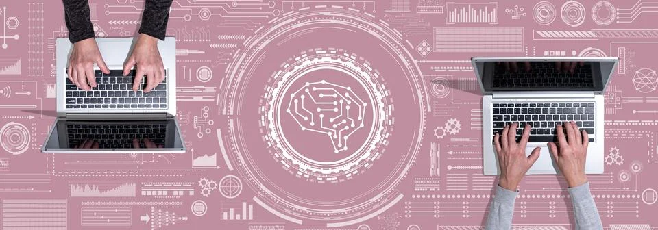 Concept of machine learning Stock Photos
