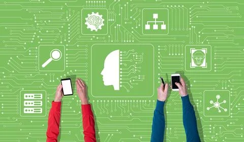 Concept of machine learning 스톡 사진