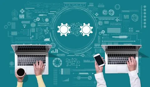 Concept of machine learning Stock Photos