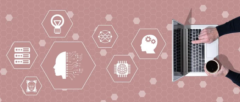Concept of machine learning Stock Photos