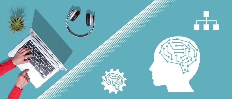 Concept of machine learning Stockfoto's