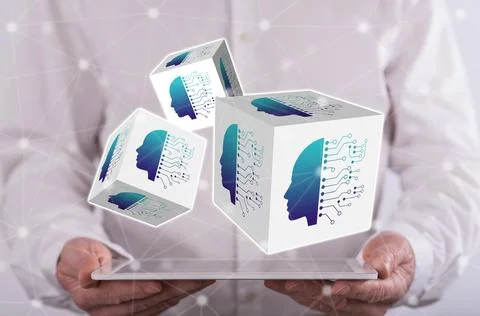Concept of machine learning Stockfoto's