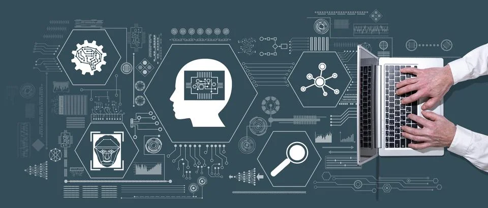 Concept of machine learning Stockfoto's