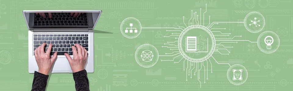 Concept of machine learning Stockfoto's