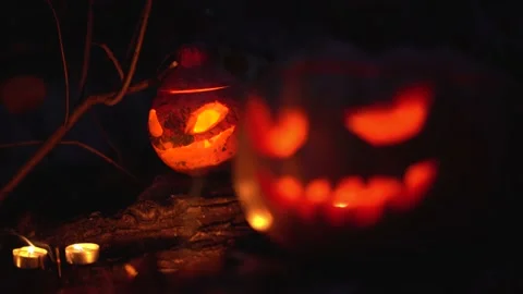 Concept of magic ritual in honor of Halloween on 31 October. Menacing look. Stock Footage 139199733