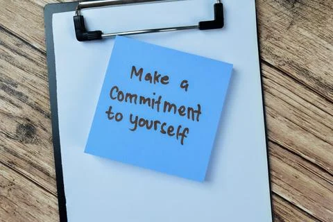 Concept of Make a Commitment To Yourself write on sticky notes Stock Photos