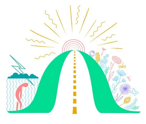 Concept of making a decision sun Stock Illustration