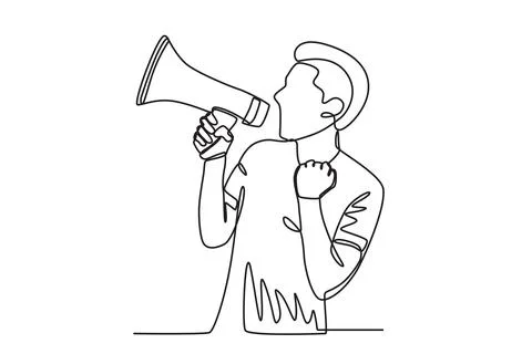 A concept of a man speaking up Stock Illustration
