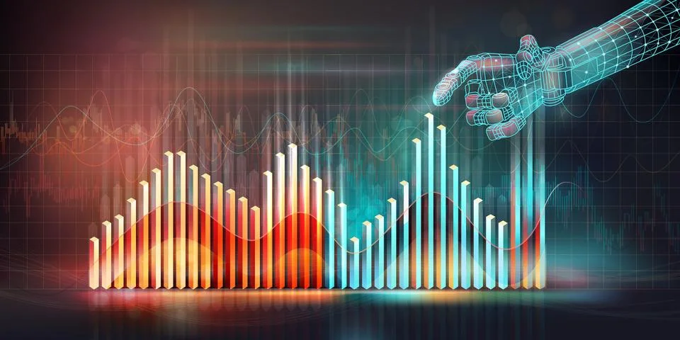 The concept of managing and developing a global virtual financial network. Stock Illustration