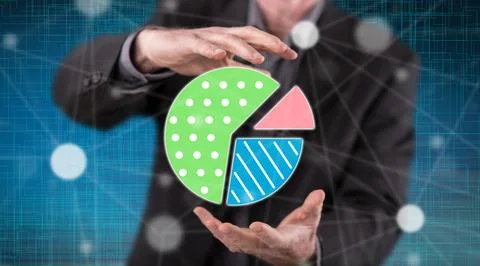 Concept of market share increase Stockfoto's