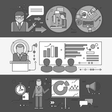 Concept of Master Class Seminar Presentation Stock Illustration