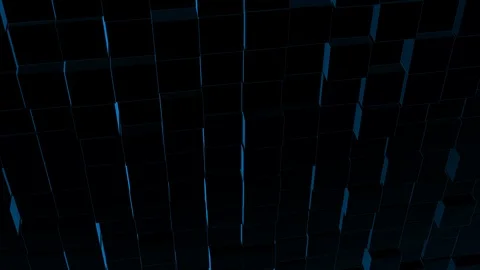 Concept of matrix. Binary code environment in form of cubes wall with Stock Footage 124495961
