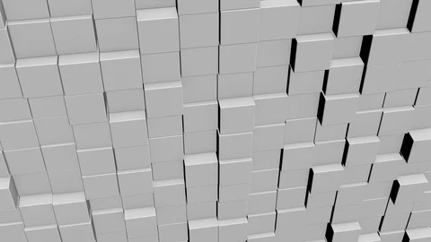 Concept of matrix. Binary code environment in form of cubes wall with Stock Footage 124498233