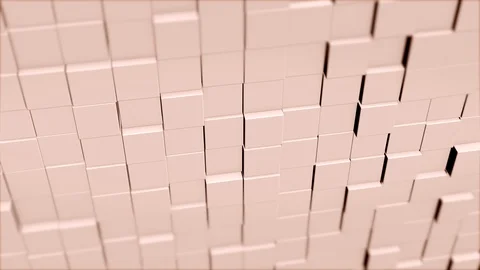 Concept of matrix. Binary code environment in form of cubes wall with Stock Footage 124499043
