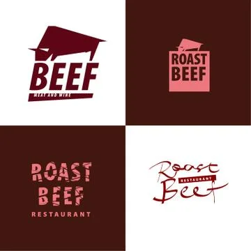 Concept meat restaurant logo. 库存插图
