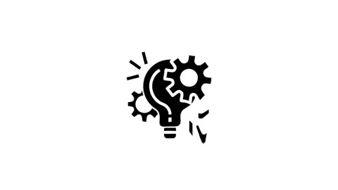 Concept of Mechanical Idea with Light Bulb and Cogwheels Stock Footage 327761680