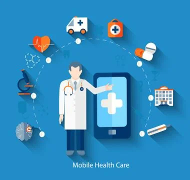 Concept of medical app. Иллюстрация