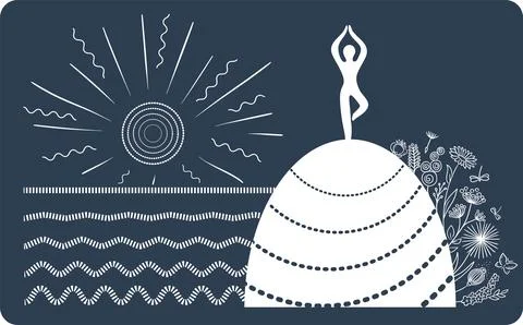 Concept of meditation sea Stock Illustration
