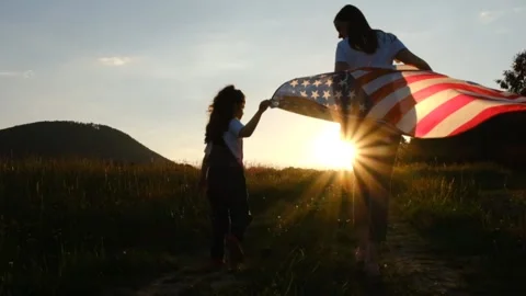 Concept of Memorial Day or 4th of July, Independence Day, Veterans Day Stock Footage