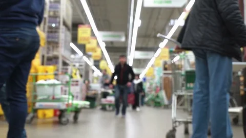 Concept men shopping in construction hypermarket. POV bottom view from the Stock Footage 78048219