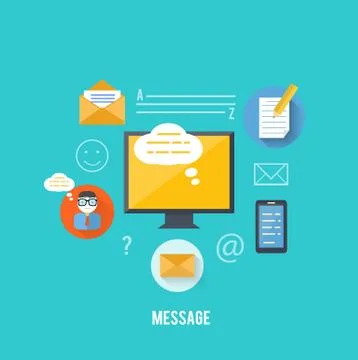 Concept of message and email technology Stock Illustration