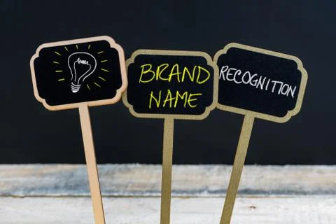 Concept message BRAND NAME RECOGNITION Stock Photos