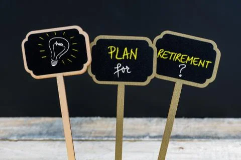 Concept message PLAN FOR RETIREMENT Foto stock