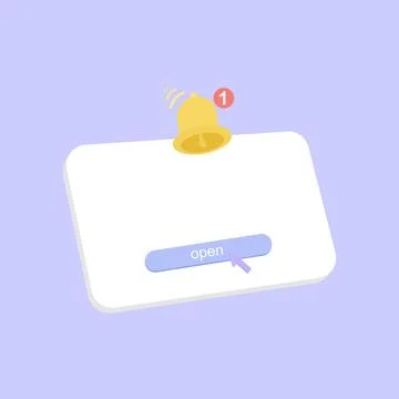 Concept message. Reminder 3D Illustration, Notifications page with floating.. Illustrazione stock