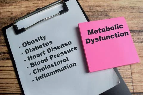 Concept of metabolic dysfunction write on sticky notes with keywords Stock Photos