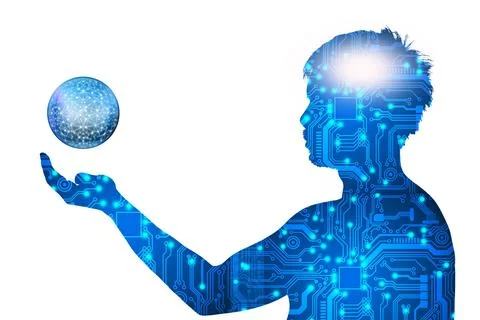 The concept of metaverse technology creates a virtual world. Human beings in  Stock Photos