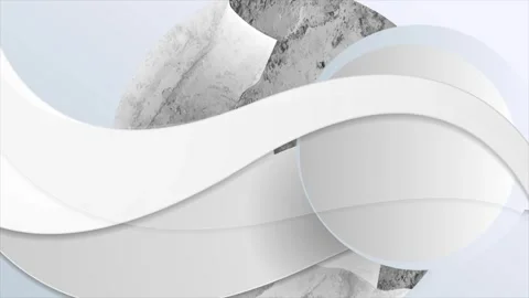 Concept minimal geometric abstract wavy motion background with grunge circle Stock Footage 305727942
