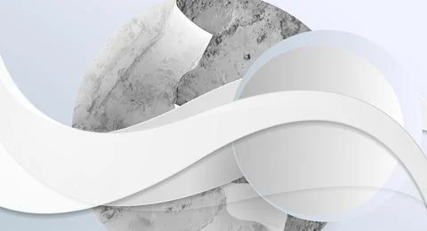 Concept minimal geometric abstract wavy background with grunge circle Stock Illustration