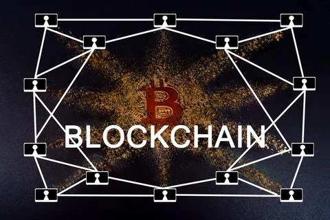 The concept of mining in the manner of cryptocurrency.the blockchain system.b Stock Photos