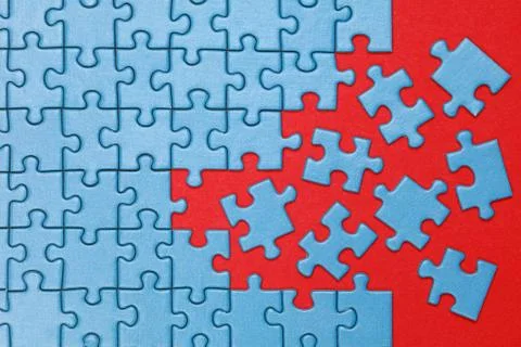 Concept missing pieces in a puzzle Foto stock