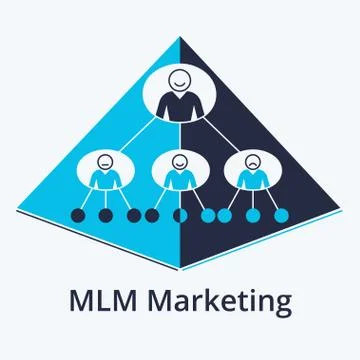 Concept of mlm marketing in flat line design. Icon in trend style. Modern vector Stock Illustration