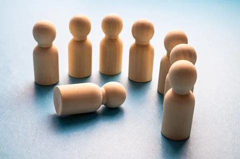 Concept of mobbing in the workplace. Stock Photos