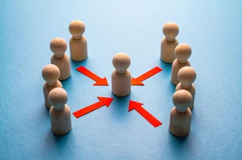 Concept of mobbing in the workplace. Stock Photos