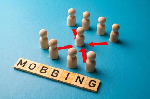 Concept of mobbing in the workplace. Stock Photos