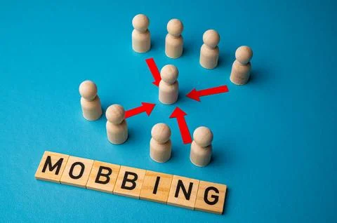 Concept of mobbing in the workplace. Stock Photos