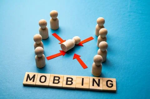 Concept of mobbing in the workplace. Stock Photos