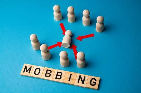 Concept of mobbing in the workplace. Stock Photos